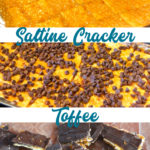 Saltine cracker toffee is a four-ingredient candy recipe that is easy to make with saltine crackers, butter, brown sugar, and chocolate chips and baked quickly before being broken into pieces.