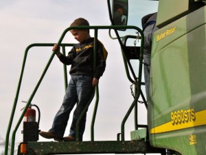 Boy on Combine