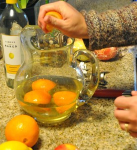 quartered oranges for sangria