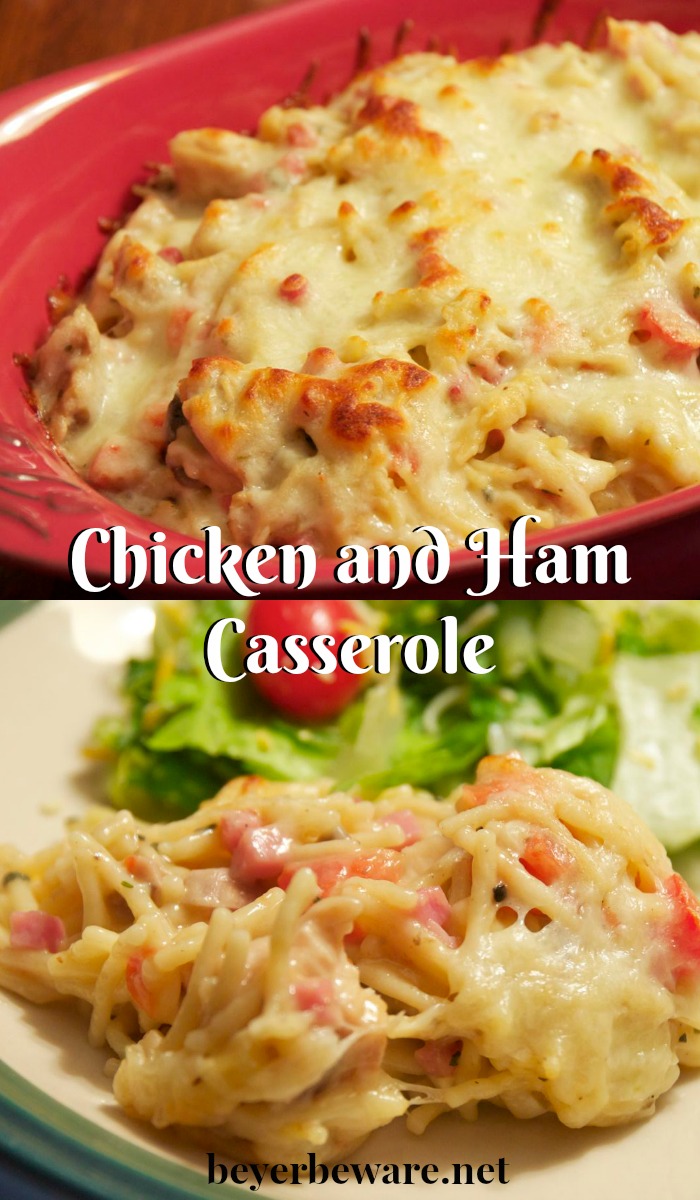 This Milano Chicken Casserole is a creamy chicken and ham casserole is a great weeknight meal and you can double the recipe to make one for the freezer!