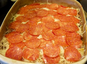 Pepperoni pizza casserole