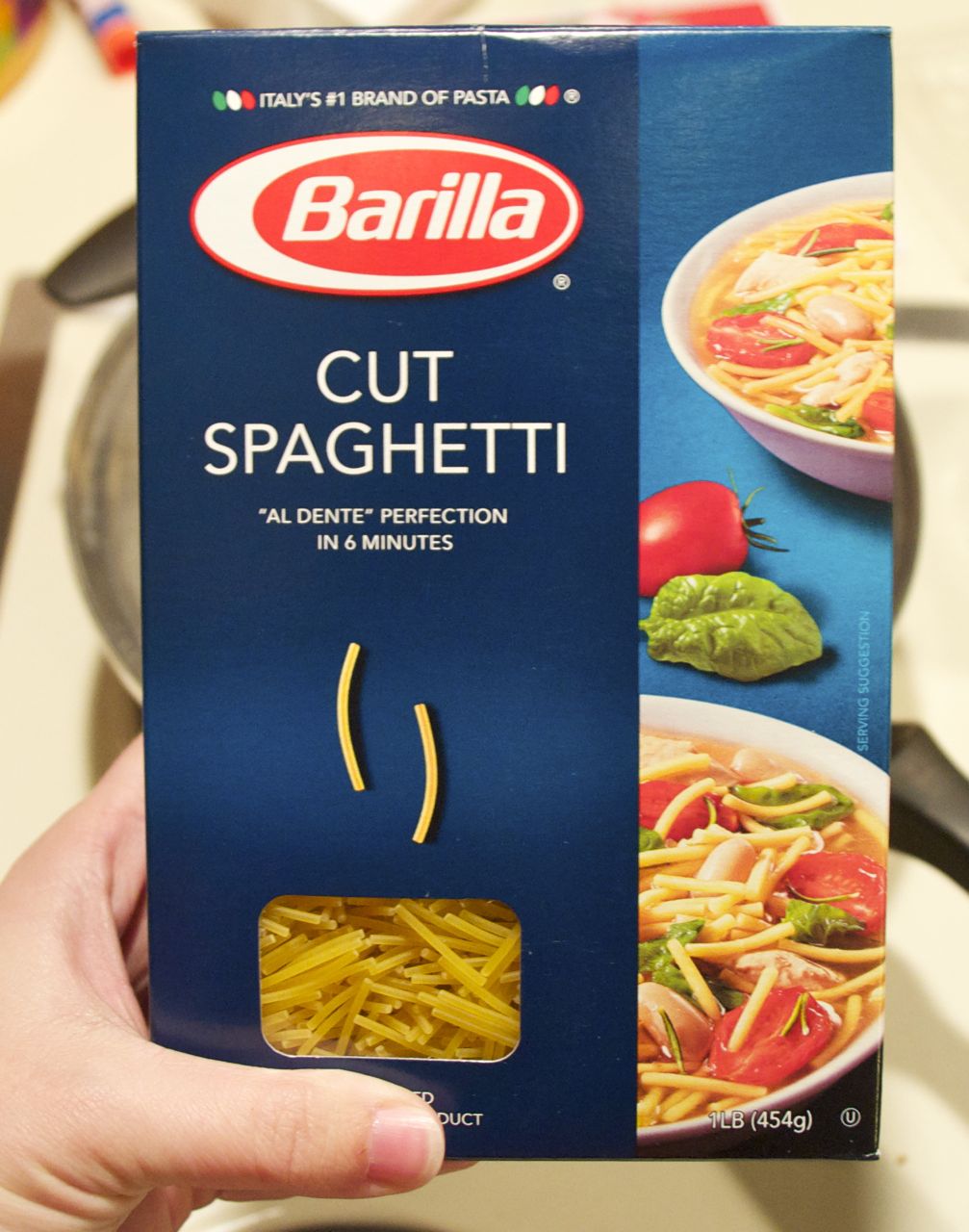 cut spaghetti