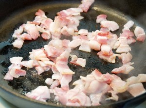 frying bacon