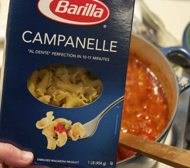 Campanelle pasta for soup