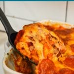 Bubble-Up pizza casserole is an easy weeknight meal since the casserole is made with grands biscuits, spaghetti sauce and your favorite pizza toppings.