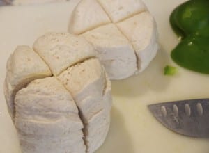 refrigerator biscuits cut in quarters