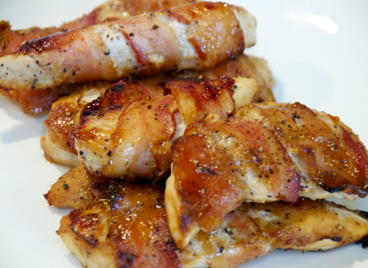 Honey Mustard Bacon Wrapped Chicken Tenders