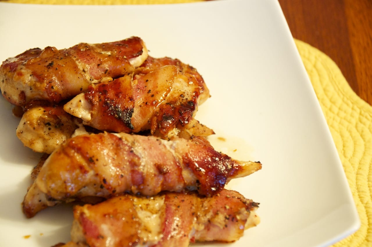 Honey Mustard Baked Bacon-Wrapped Chicken Tenders
