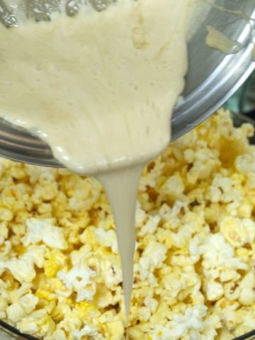 ooey gooey sweetness poured over popcorn