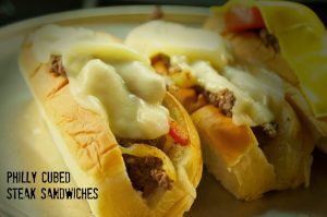 Philly Cubed Steak Sandwiches