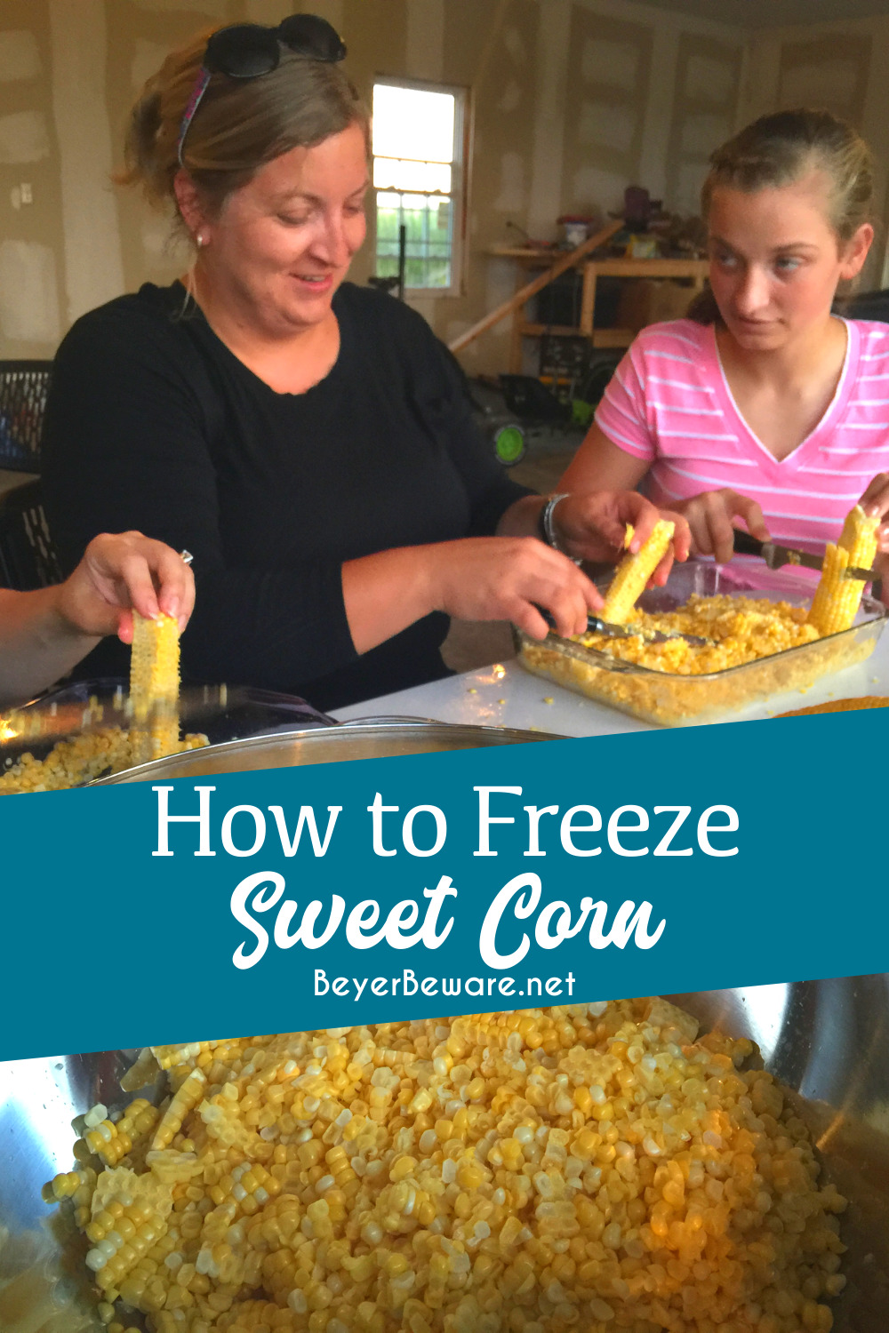 How to freeze sweet corn without blanching the corn and requiring to cut corn off of hot cobs and instead making a simple sugar and salt brine to freeze the corn in is the way I grew up freezing sweet corn.