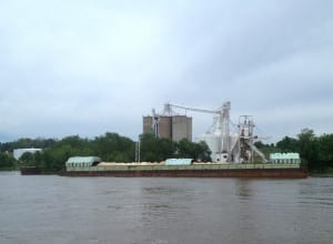 Grain Barge on the Mississippi River