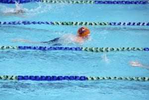 Boo swimming the butterfly