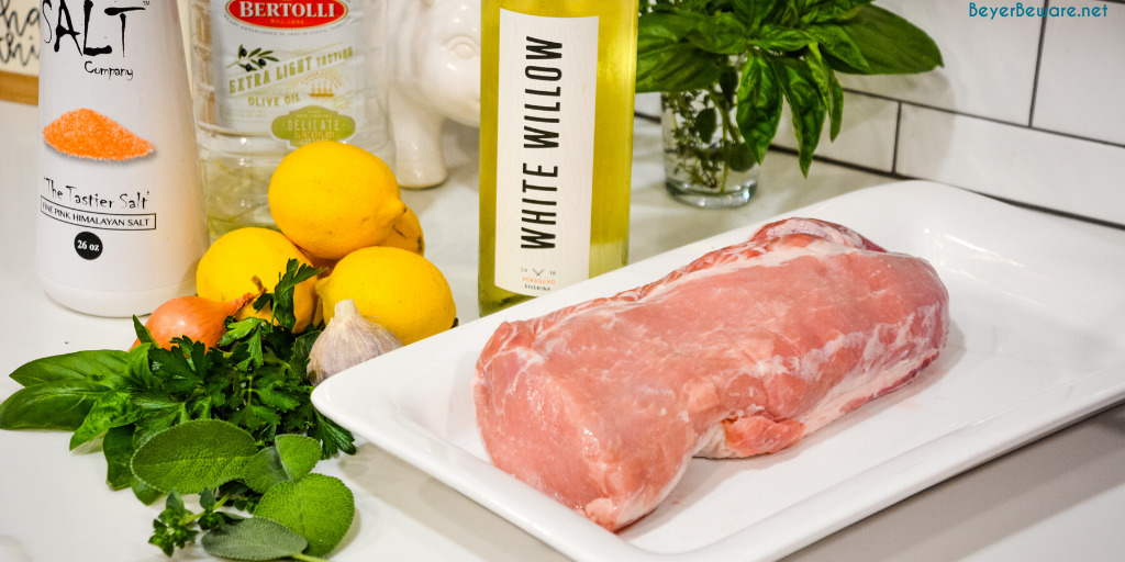 Garlic and Herb Crusted Pork Loin Ingredients