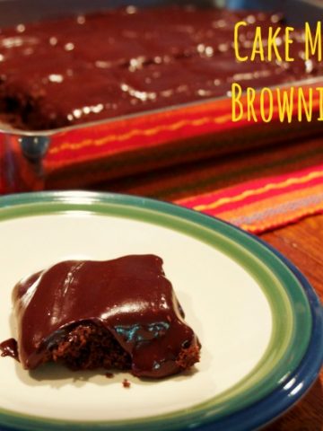 Cake Mix Brownie with icing