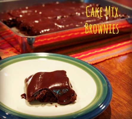 Cake Mix Brownie with icing