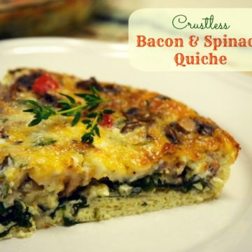 Crustless Bacon and Spinach Quiche