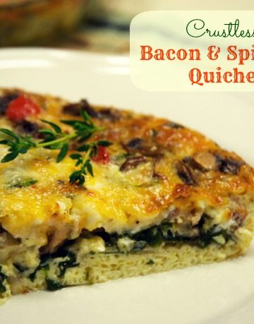 Crustless Bacon and Spinach Quiche