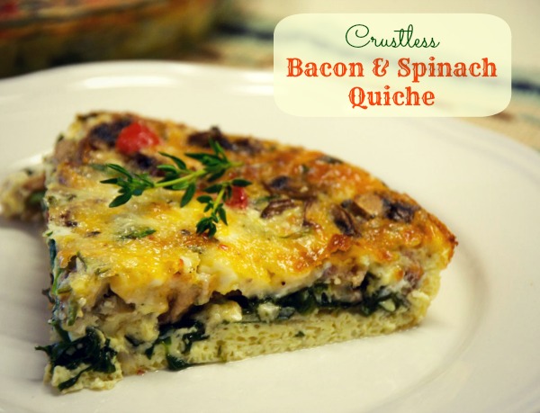 Crustless Bacon and Spinach Quiche