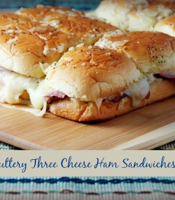 Buttery Three Cheese Ham Sandwiches