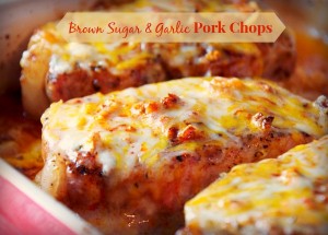 Cheesy garlic and brown sugar pork chops recipe