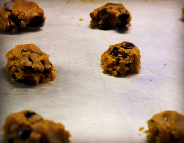cookie dough on pan