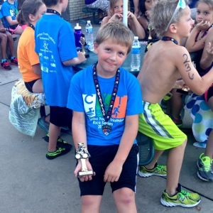 Placing in the top 3 of the Columbus Youth Triathlon