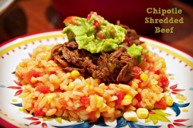 Chipotle shredded beef risotto