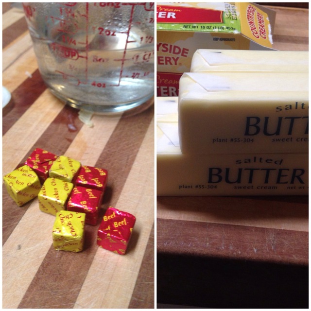 Butter and bouillon cubes for crock pot mushrooms
