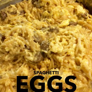 Spaghetti Eggs are full of carbs and protein. Perfect breakfast for any athlete on the day of your activity.