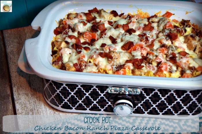 Crock Pot Chicken Bacon Ranch Pizza Casserole - Beyer Eats and Drinks