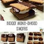 Indoor Make-ahead S'mores are an easy recipe that can be made up in large quantities prior to any event where an easy to distribute and eat dessert is needed.