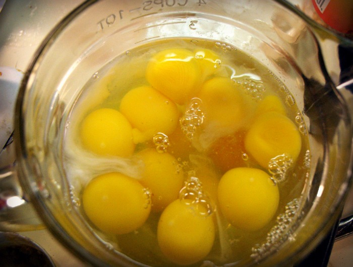 cracked eggs for egg casserole