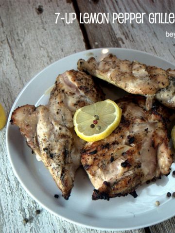 This grilled lemon pepper chicken marinated for two days in 7-Up and garlic. After grilling, this chicken was some of the best grilled chicken I have ever had.