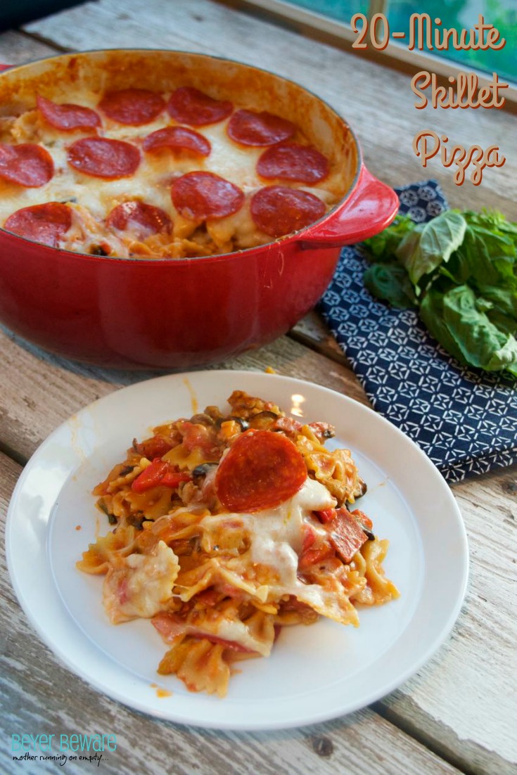 This 20-minute skillet pizza casserole is full of flavor, packed with veggies and will be a family favorite.