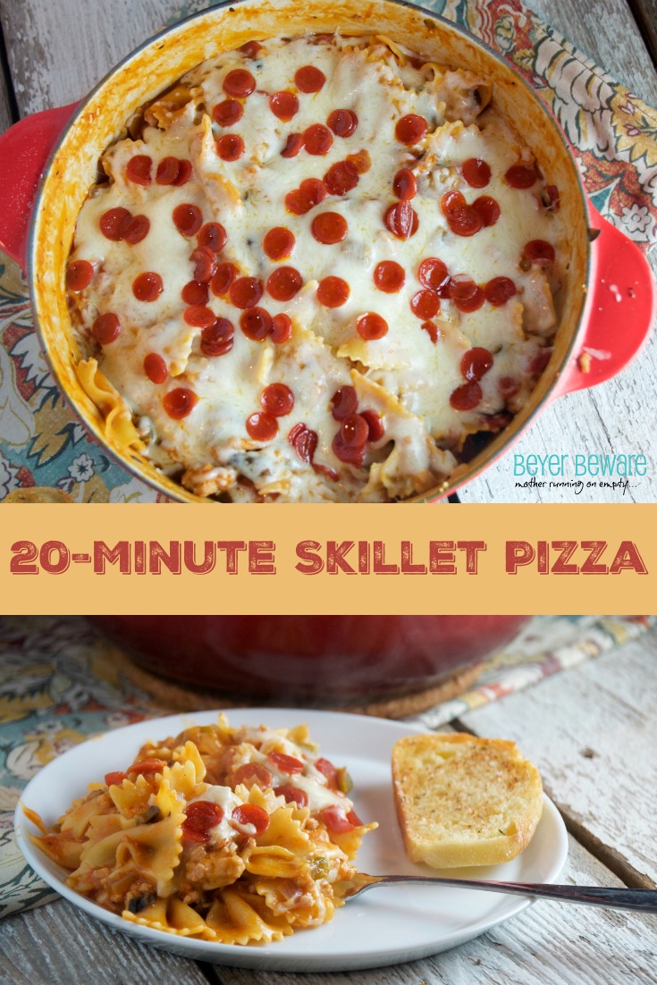 20Minute Skillet Pizza Casserole Beyer Beware