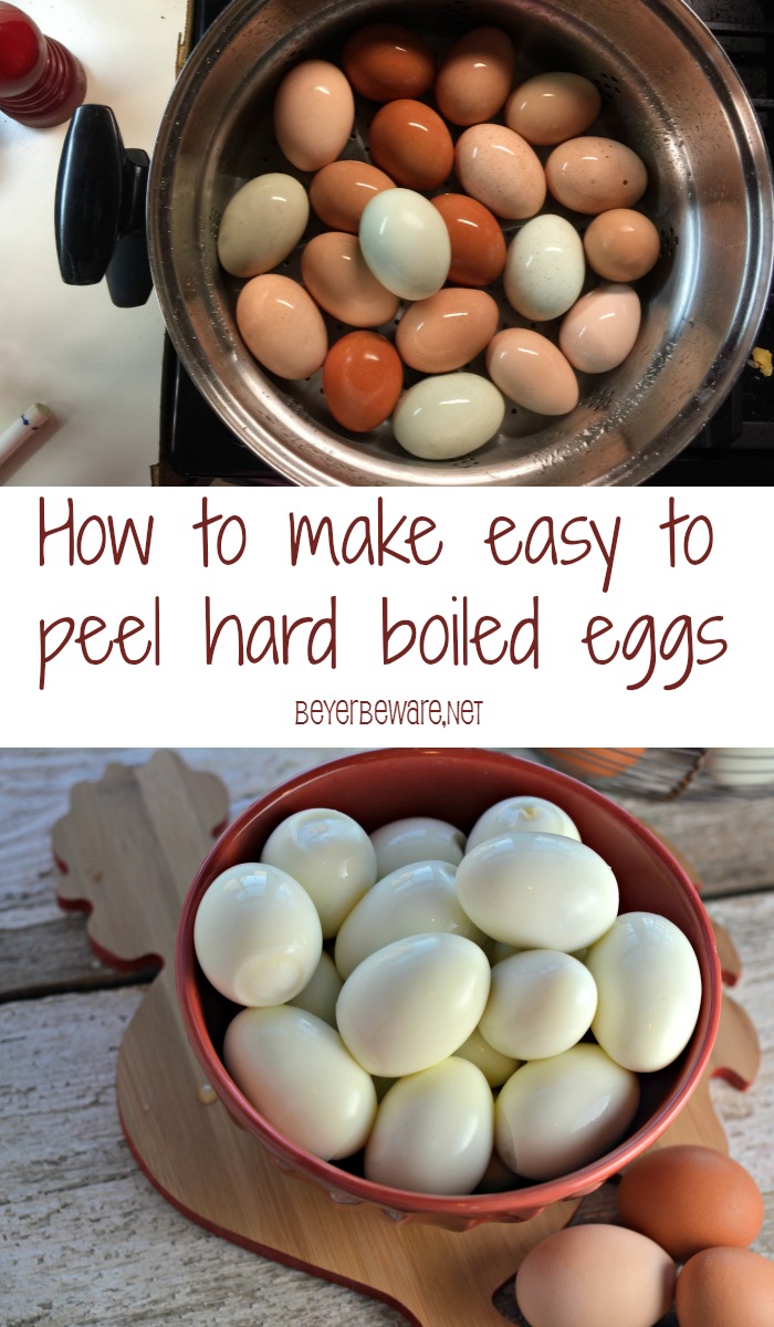 How do you make easy to peel hard boiled eggs? By steaming them.
