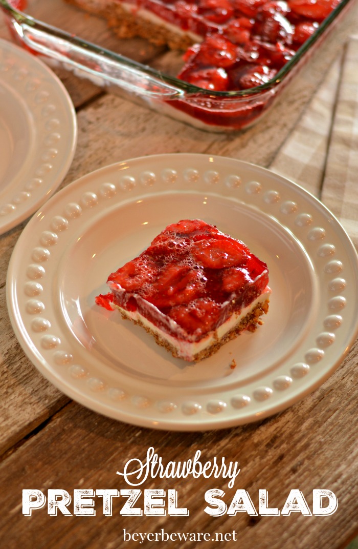 Whether it is a salad or a dessert, this strawberry pretzel salad recipe is always a hit.