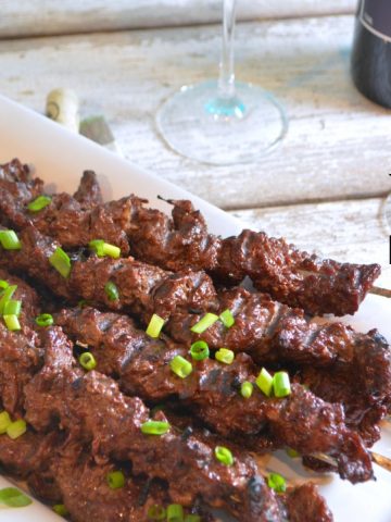 Teriyaki Beef Skewers recipe is simple to make and can use any cut of steak including cube steak.