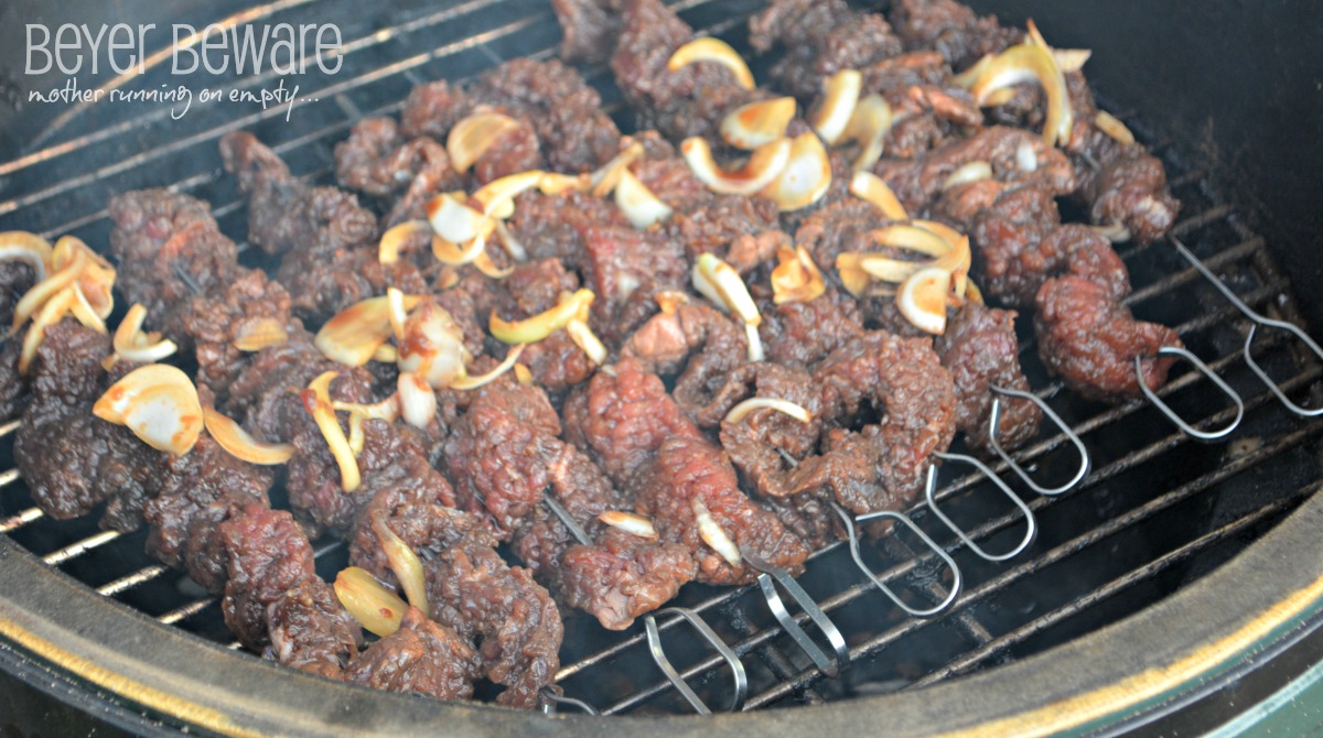 This easy to make teriyaki marinade was perfect for these beef cube steak skewers.