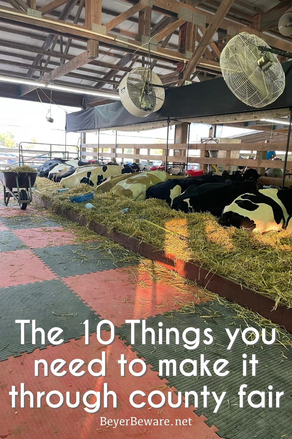 10 things every 4-H Mom needs to have at the county fair or stock show when your kids are showing livestock in 4-H or at National Shows.