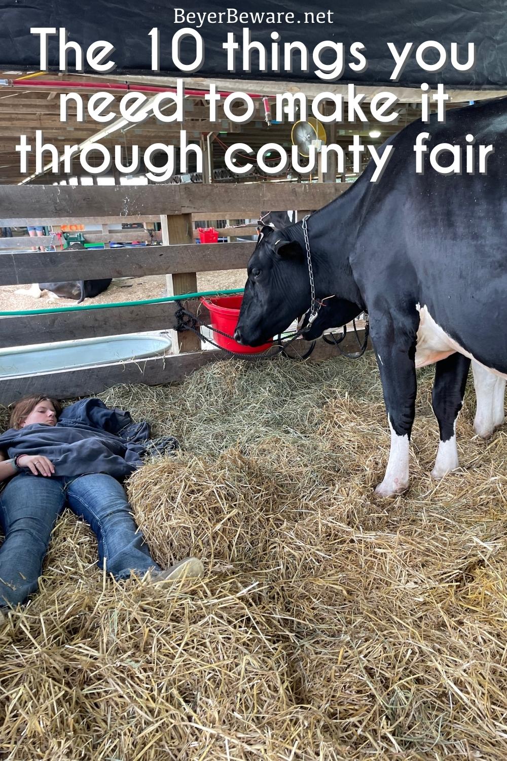 10 things every 4-H Mom needs to have at the county fair or stock show when your kids are showing livestock in 4-H or at National Shows.