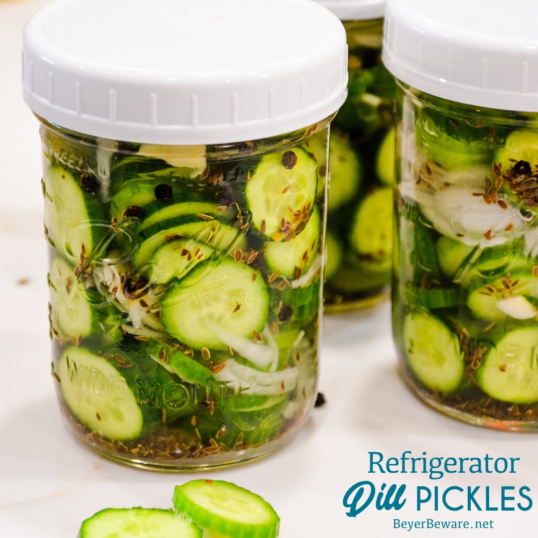 Refrigerator pickles ready for the fridge