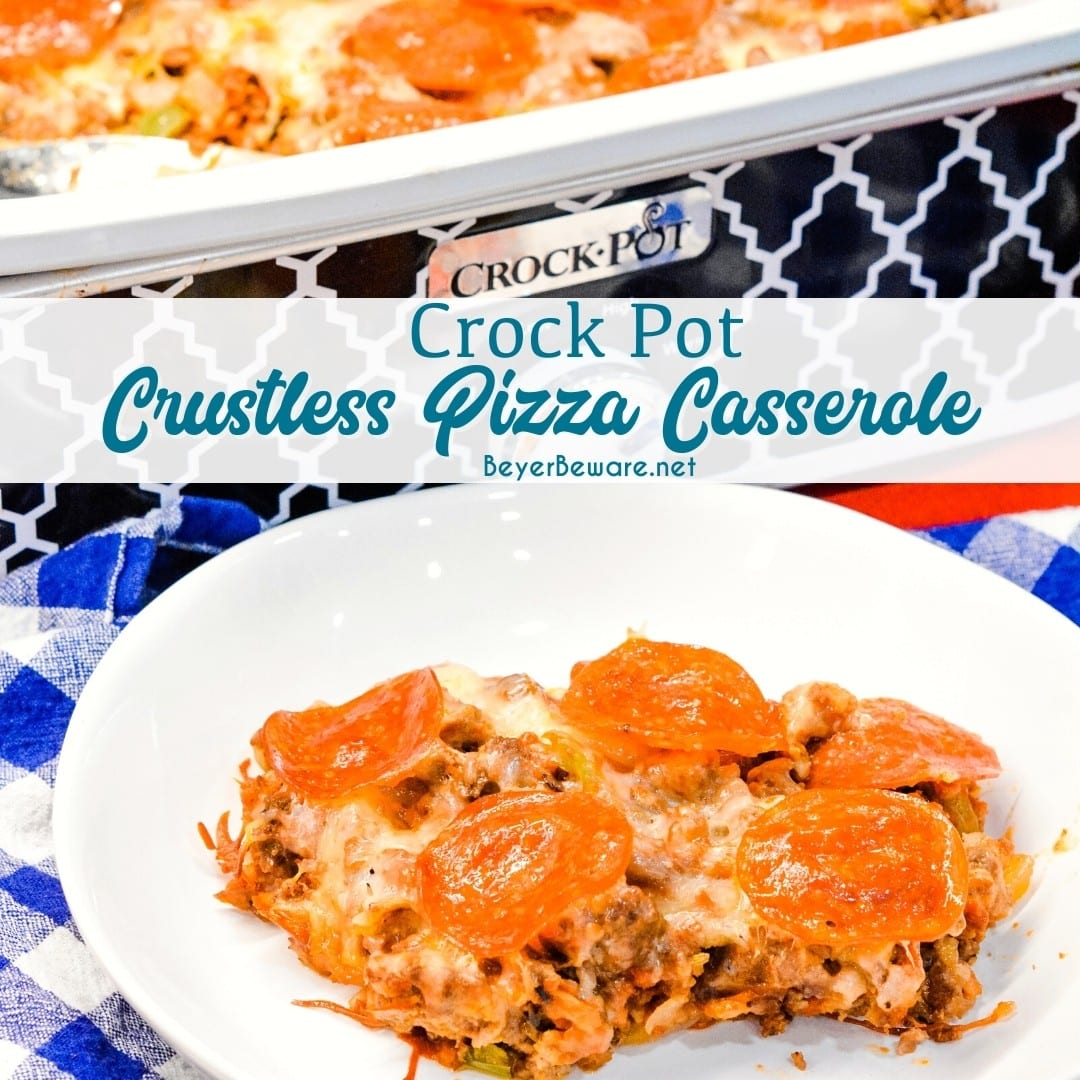 This low carb crock pot pizza casserole is a new favorite pizza recipe ...