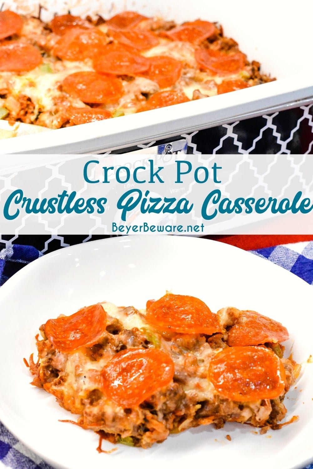 This low carb crock pot pizza casserole is a new favorite pizza recipe ...