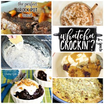 This week's Whatcha Crockin' crock pot recipes include Crock Pot Chicken and Dressing, Slow Cooked Mississippi Mud Pudding, The Perfect Crock Pot Roast, Crock Pot Apple Crisp, Crock Pot White Pizza Dip and more!