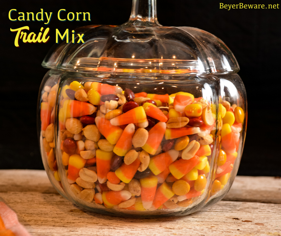 Candy corn trail mix has a combination of fall candy flavors that is just like a chocolate payday bar with the candy corn, peanut, and m&m trail mix. Nothing says, "Hello Fall!" quite like this candy corn snack mix.
