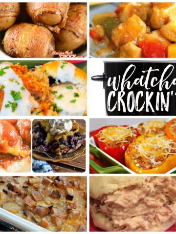 This week's Whatcha Crockin' crock pot recipes include 15 Kid Friendly Recipes, Crock Pot Fiesta Crack Chicken, Crock Pot Bacon Taters, Slow Cooker Sweet and Sour Chicken, Slow Cooker Country Breakfast with White Pepper Gravy and Biscuits, Crock Pot Scalloped Potatoes with Ham, Slow Cooker Sausage Stuffed Peppers and much more!