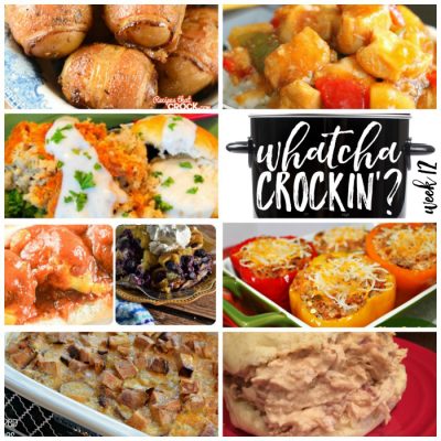 This week's Whatcha Crockin' crock pot recipes include 15 Kid Friendly Recipes, Crock Pot Fiesta Crack Chicken, Crock Pot Bacon Taters, Slow Cooker Sweet and Sour Chicken, Slow Cooker Country Breakfast with White Pepper Gravy and Biscuits, Crock Pot Scalloped Potatoes with Ham, Slow Cooker Sausage Stuffed Peppers and much more!