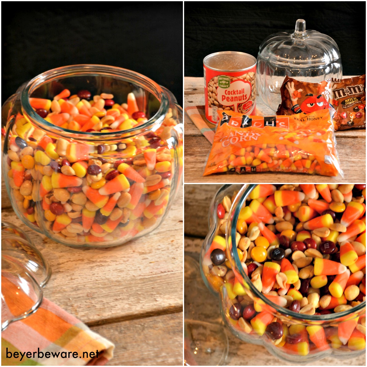 Candy corn trail mix has a combination of flavors that is just like a chocolate payday bar. One of our favorite treats of fall.